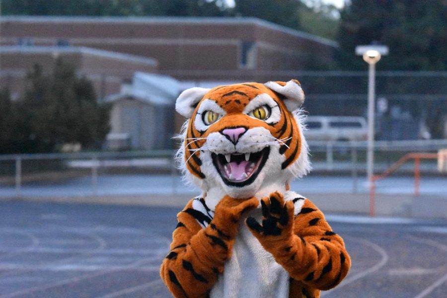 Our amazing mascot says hello to the camera during a recent home football contest.